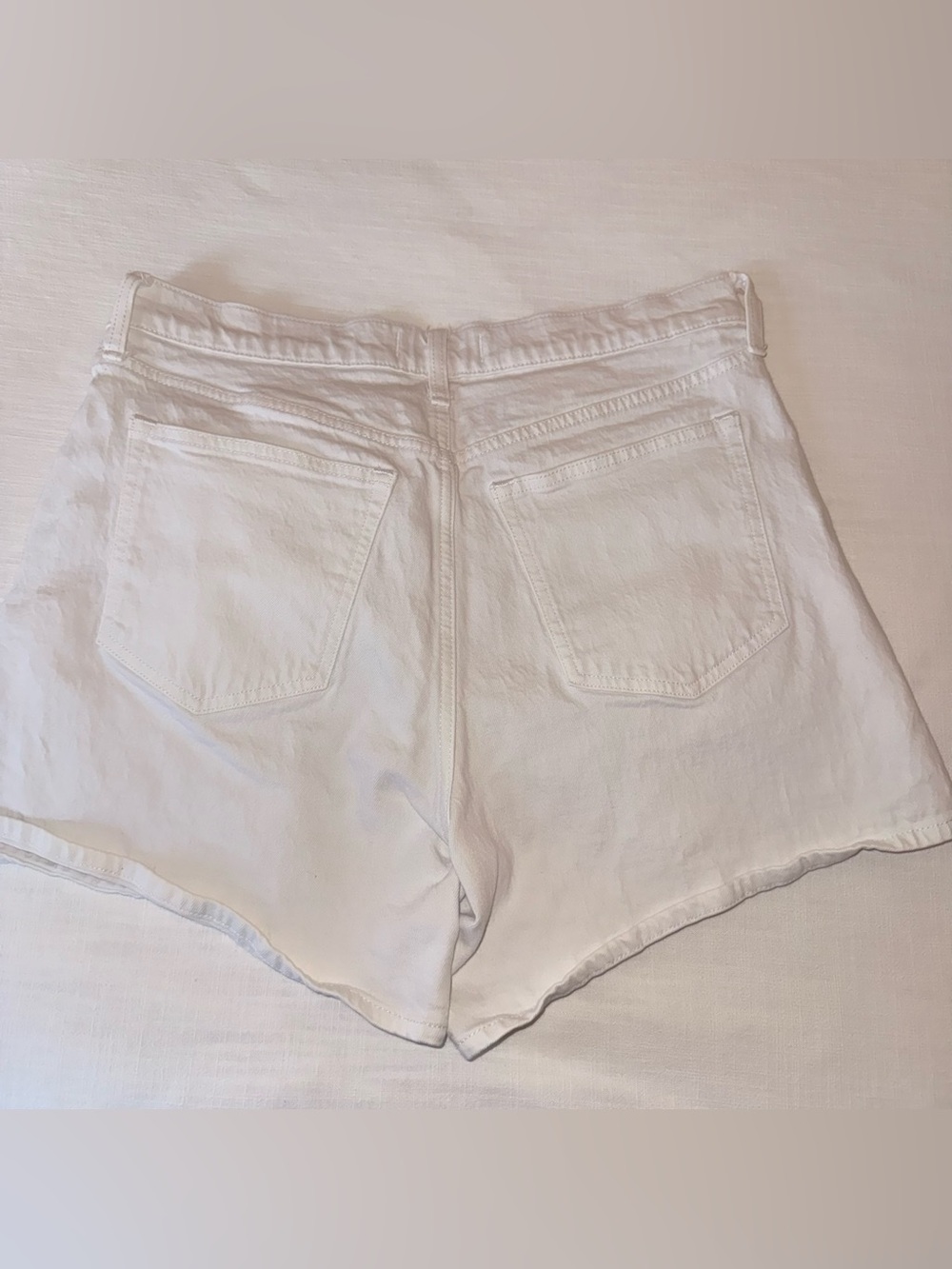 Abercrombie & Fitch “The Dad Short” White High-Rise Denim Shorts